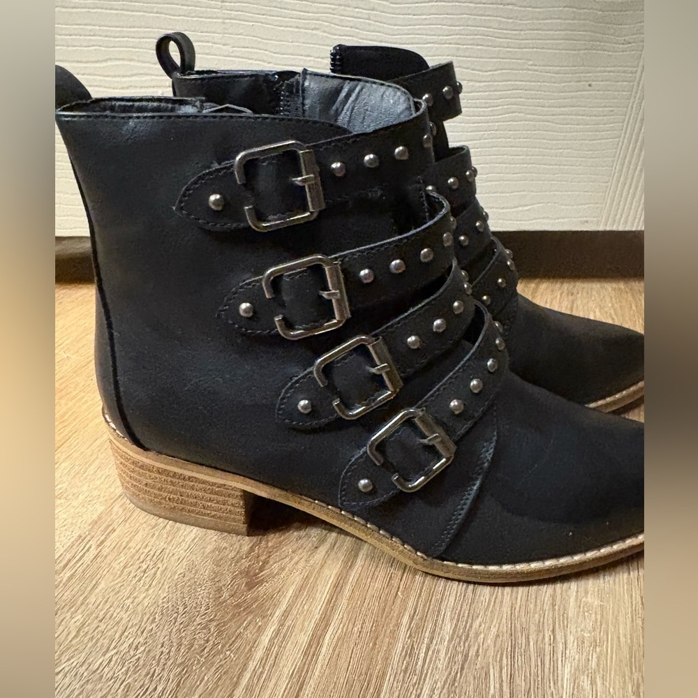Black Studded Ankle Boots
